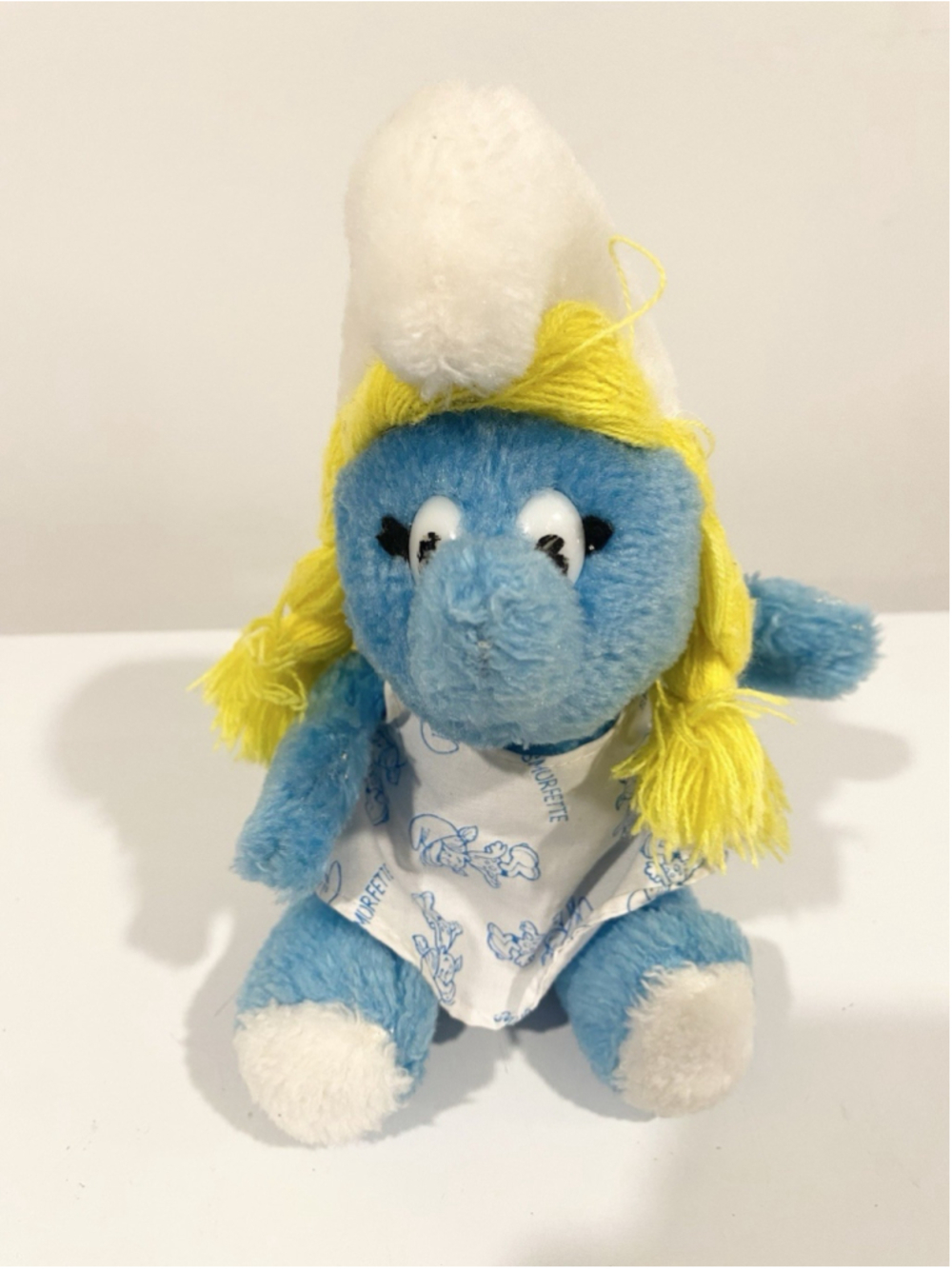 Vintage 1981 Smurfette Plush Ganz Bros Peyo Smurfs Doll 8” Wallace Berrie